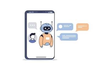 Smartphone showing chatbot interaction for customer support and assistance service