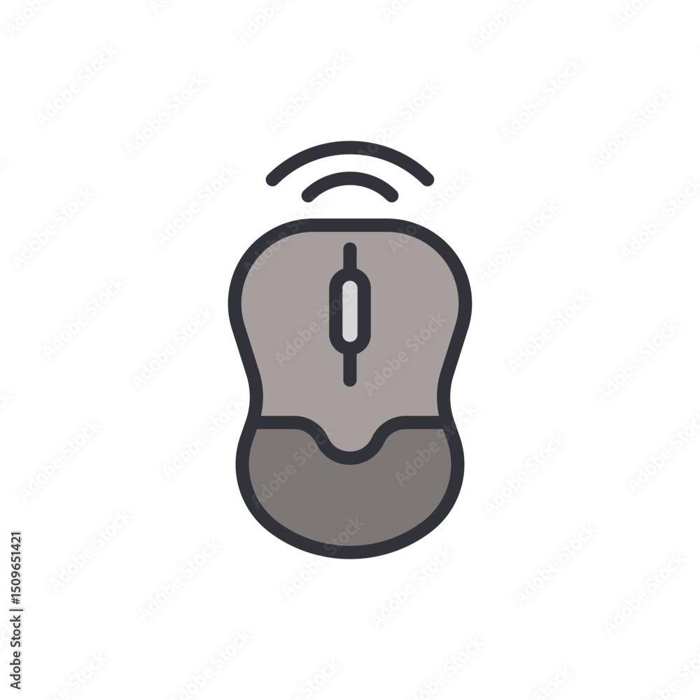 Poster wireless computer mouse icon symbolizing connectivity and navigation