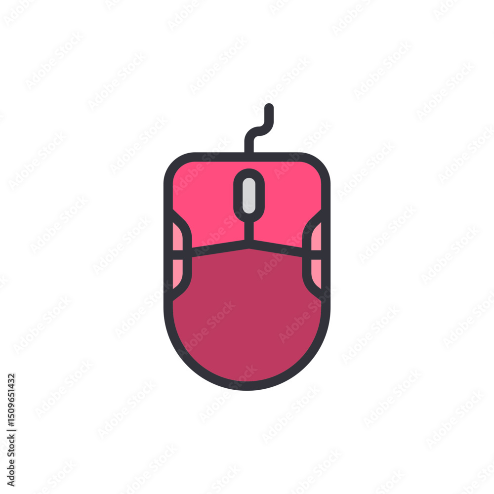 Aufkleber stylized computer mouse in pink hues for digital interface design