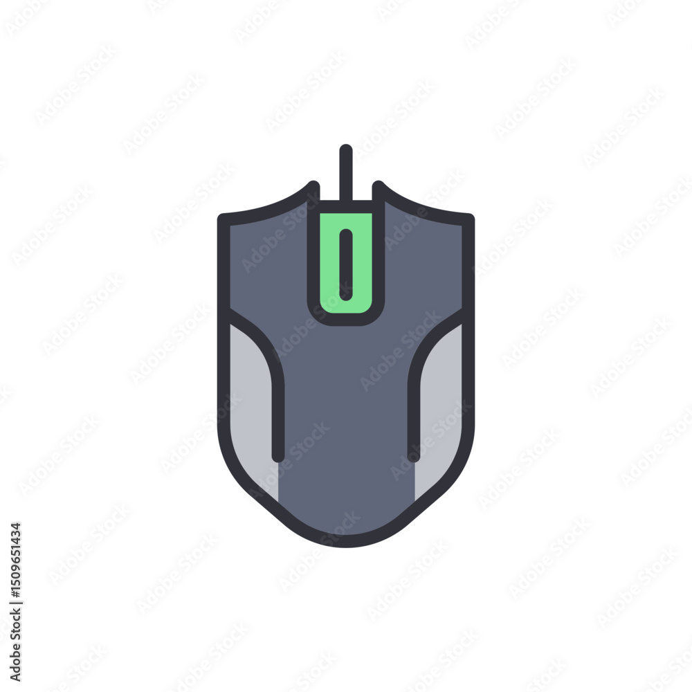 Poster stylish computer mouse with ergonomic design for gaming and work