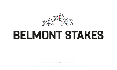 Belmont Stakes Day on white background, Typographic Design of Belmont Stakes Day, Vector Design of Belmont Stakes Day, Belmont Stakes Day Design