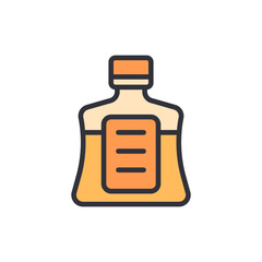 Obraz premium Stylized Icon Of Bottle With Golden Liquid And Minimalist Design