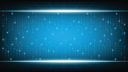 Blue Futuristic Abstract technology background Hi-tech system concept vector illustration