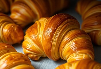 group of croissants sitting on top of a table