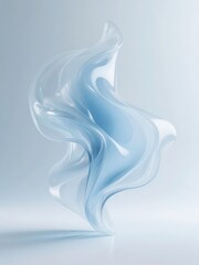 Obraz premium Elegant Abstract Sculpture in Soft Blue Tones