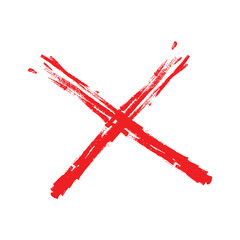 Red Brush Cross Mark