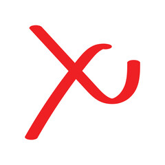 Bold Red Brushstroke Cross Symbol