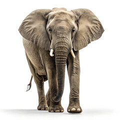 A clean full-body image of an African elephant with natural details and a calm stance.