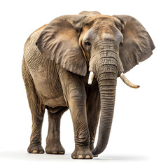 A clean full-body image of an African elephant with natural details and a calm stance.