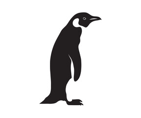 Fototapeta premium illustration of a penguin in black silhouette against a white backdrop