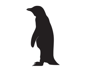Fototapeta premium black silhouette art illustration of a penguin on a white background