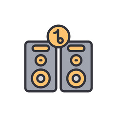 Speakers And A Musical Note With A Transparent Background