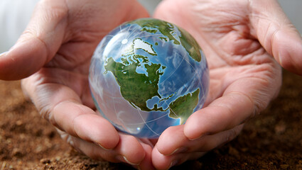 Hands Holding Globe for Global Unity"
