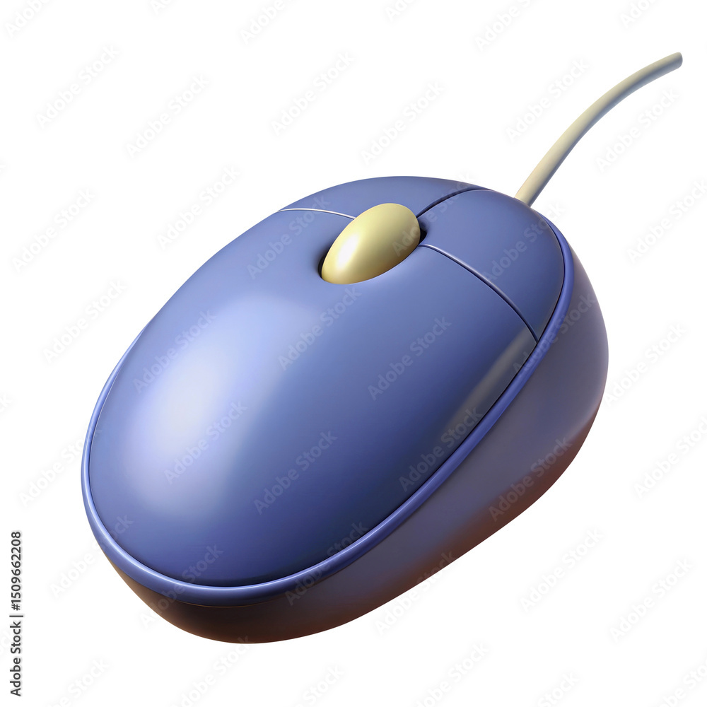 Canvas Prints computer mouse with rounded design and glossy surface 3d icon in cartoon plastic style minimal isola