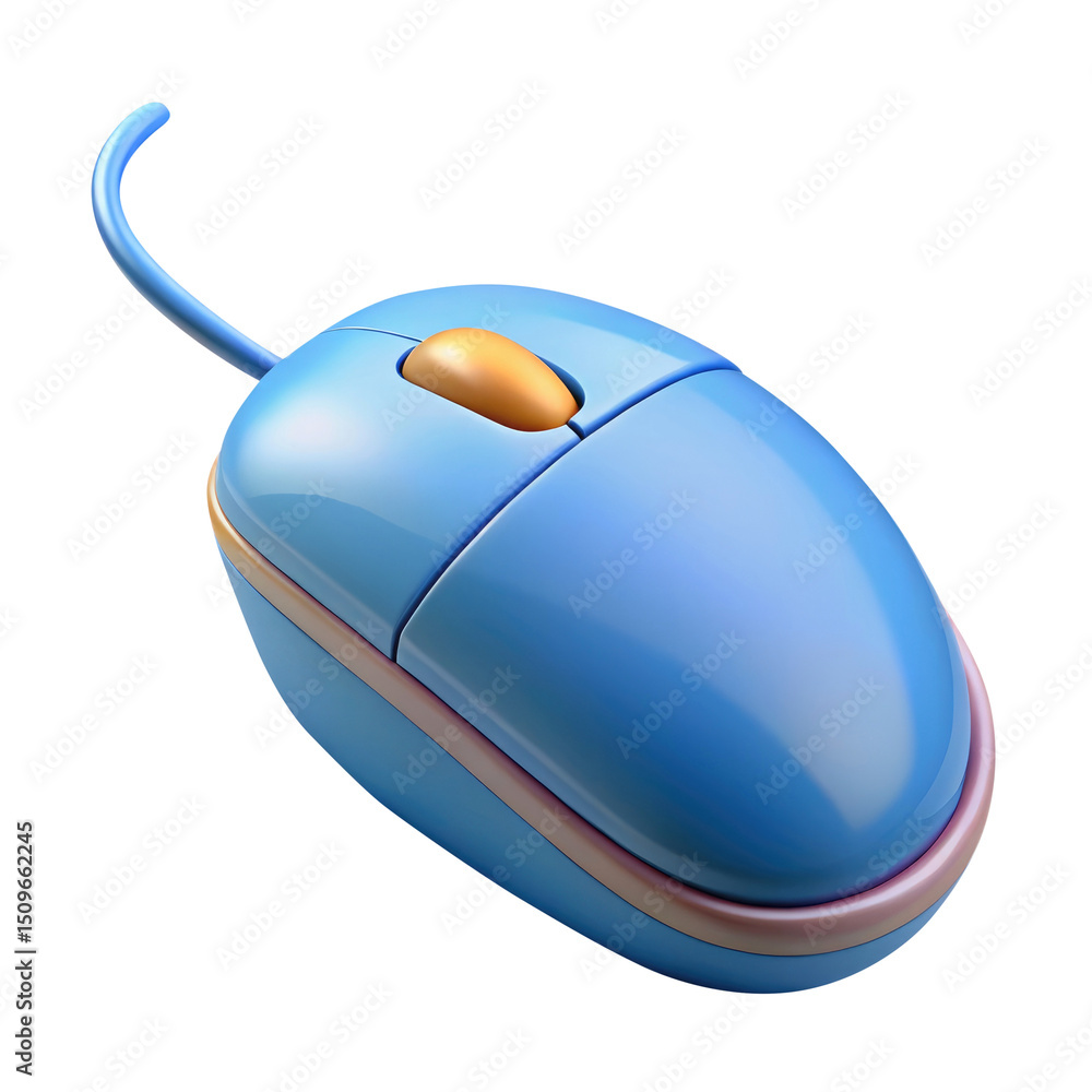Canvas Prints computer mouse with rounded design and glossy surface 3d icon in cartoon plastic style minimal isola