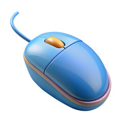 Computer Mouse with Rounded Design and Glossy Surface 3d icon in cartoon plastic style minimal isolated on transparent white background, clipping path