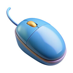 Computer Mouse with Rounded Design and Glossy Surface 3d icon in cartoon plastic style minimal isolated on transparent white background, clipping path