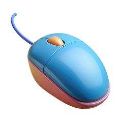 Computer Mouse with Rounded Design and Glossy Surface 3d icon in cartoon plastic style minimal isolated on transparent white background, clipping path