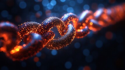 Concept poster for financial technology featuring blockchain security and AI driven transactions