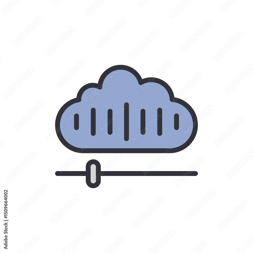 Poster cloud computing volume control symbol with transparent background