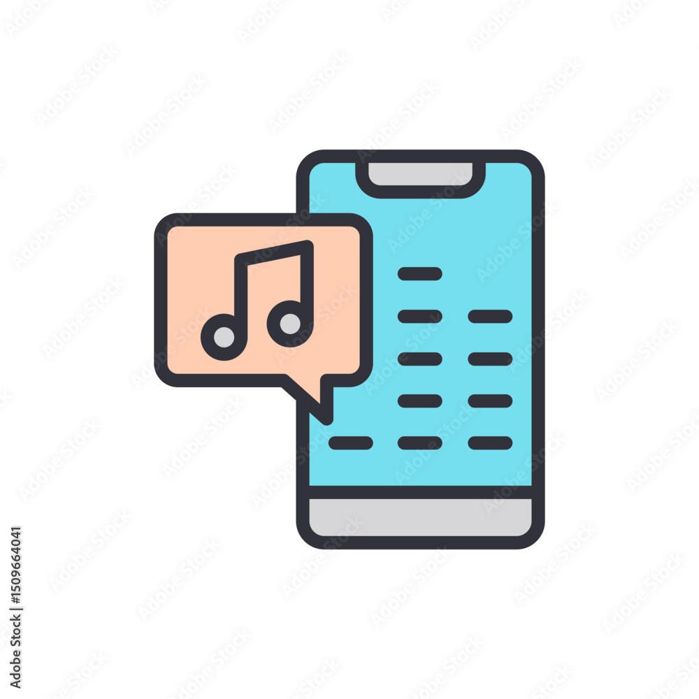 Aufkleber digital music streaming application interface on modern mobile device