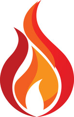 Stylized Fire Spark Vector Graphic, Flat Design Flame Symbol, Creative Icon for Game & Application Interfaces