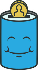 Cute Cartoon Tube Shaped Piggy Bank Vector Illustration