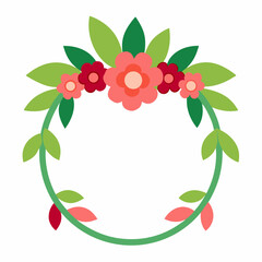 Floral crown vector illustration