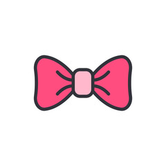 Stylized Pink Bow Tie Illustration With Transparent Background