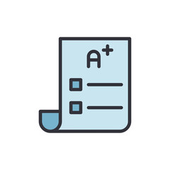 Stylized Academic Report Card With Excellent Grade And Checkboxes