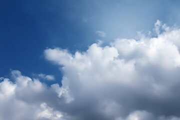 Fototapeta premium Blue sky meets puffy white clouds