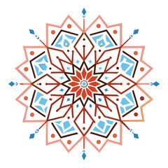 Fototapeta premium Intricate islamic geometric mandala design in vibrant colors