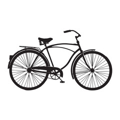 bicycle on white background silhouette of classic vintage bicycle in black and white 