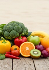 新鮮野菜果物 彩り豊か 健康食イメージ