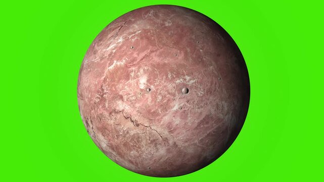 Green Screen Makemake Animation Rotating Dwarf Planet Clip for Space and Science Projects