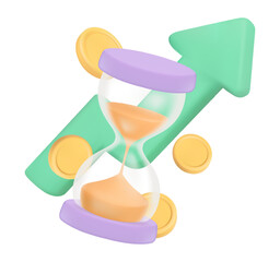 Education and investment for profit, icons and planning for long term investment to generate profit for businessman, 3d vector illustration. Editable and movable icon.