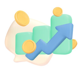 Arrow Trend Increase Leadership for successful new idea,Trade arrow 3D Design. Financial stock market Finance chart. 3d vector illustration, Editable and moveable icons