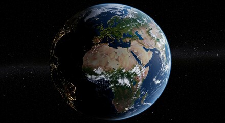 Stunning Earth Image Night Lights and Cloudscape