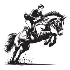 Male racehorse rider vector illustration