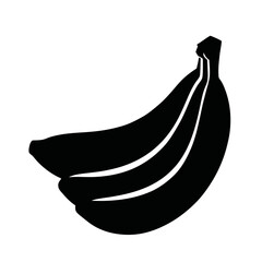 Banana silhouette, vector silhouette of a fruit on a white background