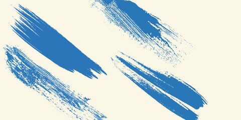 Grunge grainy blue brush stroke with spray texture. Hand drawn distress damaged vintage banner with zigzag bold line. Rough thick brush stroke texture