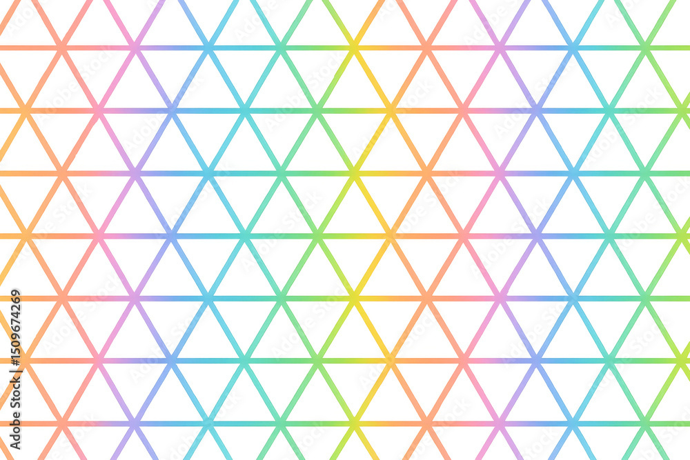 Poster intertwined neon lines forming colorful triangles create a vibrant geometric pattern, perfect for mo