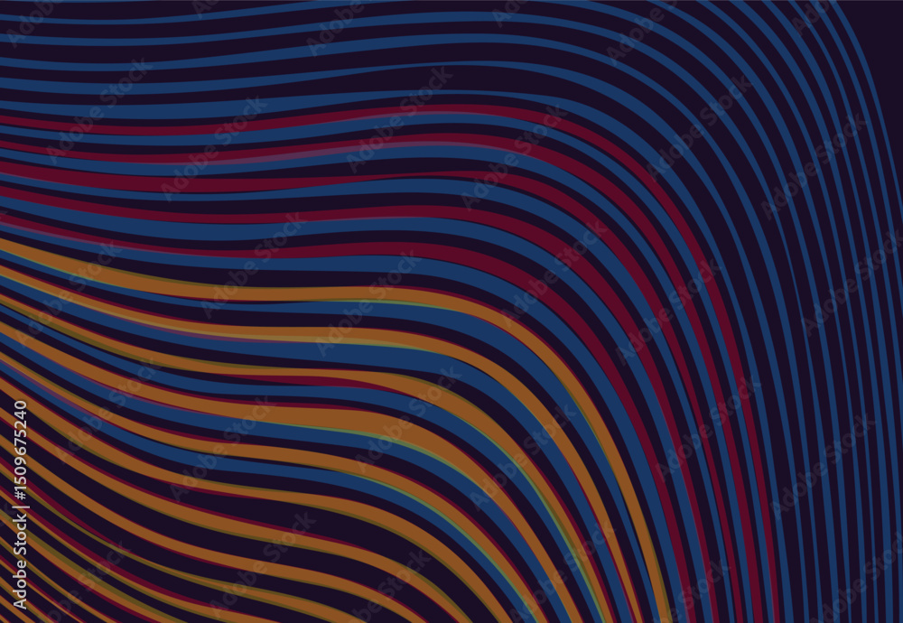 Aufkleber abstract black background with geometric wave lines pattern. elegant dark gray color with textured m