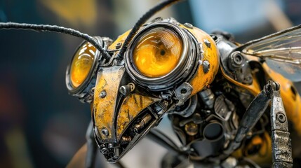 Fototapeta premium Close-up view of a steampunk insect.