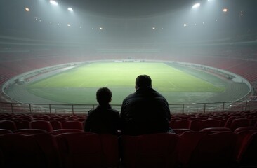People at stadium watching sports event