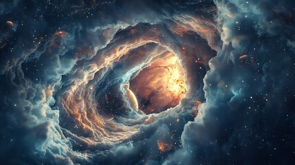 Cosmic portal shaped like an open mouth leading to a universe of healthy teeth sci fi fantasy scene