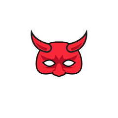 Cartoon Illustration of a Devil Mask
