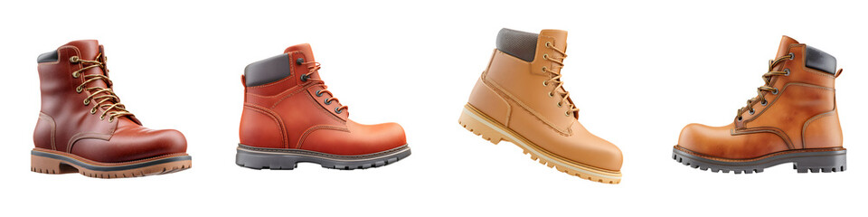 Stylish leather boots in rich tones, showcasing durability, comfort, and modern design, ideal for outdoor activities or casual wear in various settings.