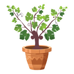 Small tree in decorative pot illustration