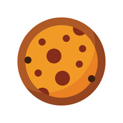 Chocolate Chip Cookie Icon with Crispy Texture